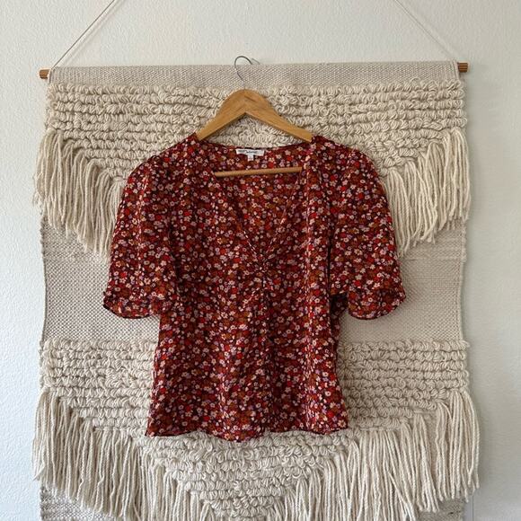 Madewell Silk Button Sleeve Top - Picture 1 of 10